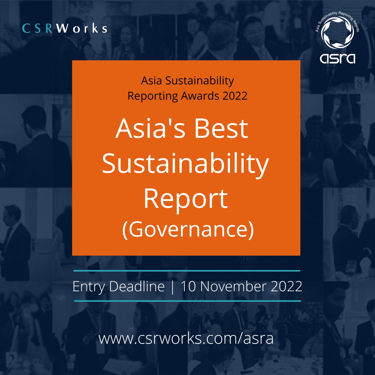 Entries are invited for the 16 categories of the 8th Asia Sustainability Reporting Awards. Submit your sustainability report online: csrworks.com/asra
#sustainability #esgreporting