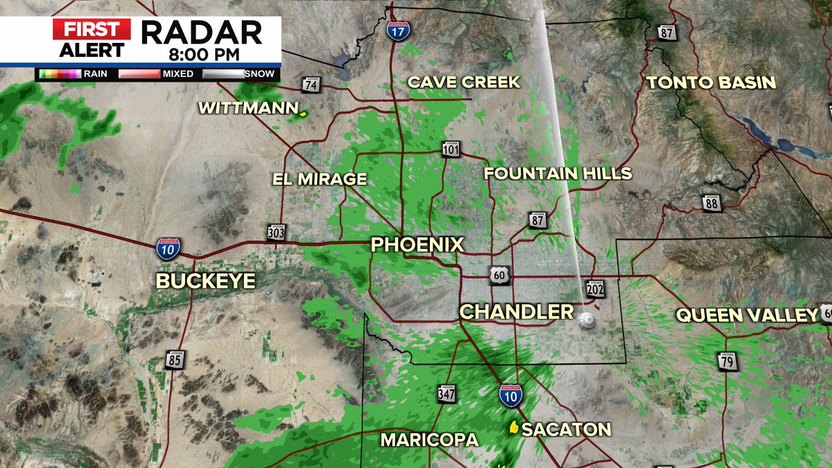 SeanOnTV's tweet photo. #FirstAlertWX 8 PM Radar✅ Some light sprinkles/virga still around the Valley, but most storms are now in bed for the night. Still some impressive totals! Are 80's around the corner? See you tonight at 10! @azfamily #azwx #azstorms #azfall https://t.co/FidX3UKD2K