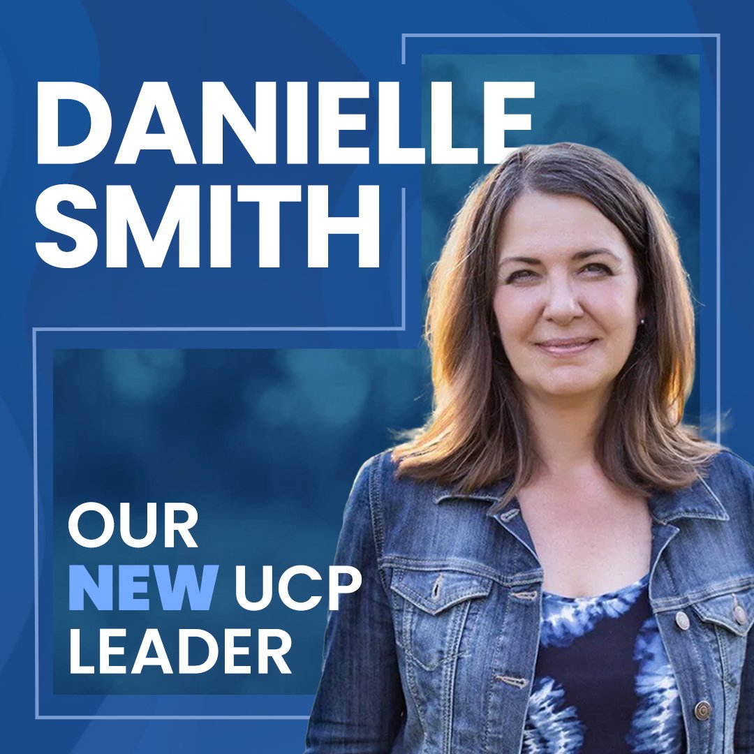 Alberta_UCP's tweet photo. Congratulations @ABDanielleSmith on your election as our new Leader and Alberta's next Premier. #ucpldr https://t.co/TFLKZlnuxr