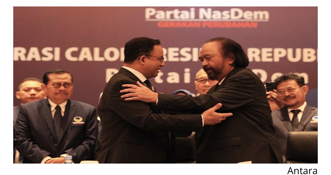 AT_AbdillahToha's tweet photo. Surya Paloh sdg menguji keampuhan langkah politiknya. Bila Anies maju sbg capres dan menang, dia membuktikan diri sbg king maker Indonesia.
Bila kalah, Nasdem akan tetap meraup suara simpatisan dan pendukung Anies untuk partainya di pileg. https://t.co/gOZuMK15lg