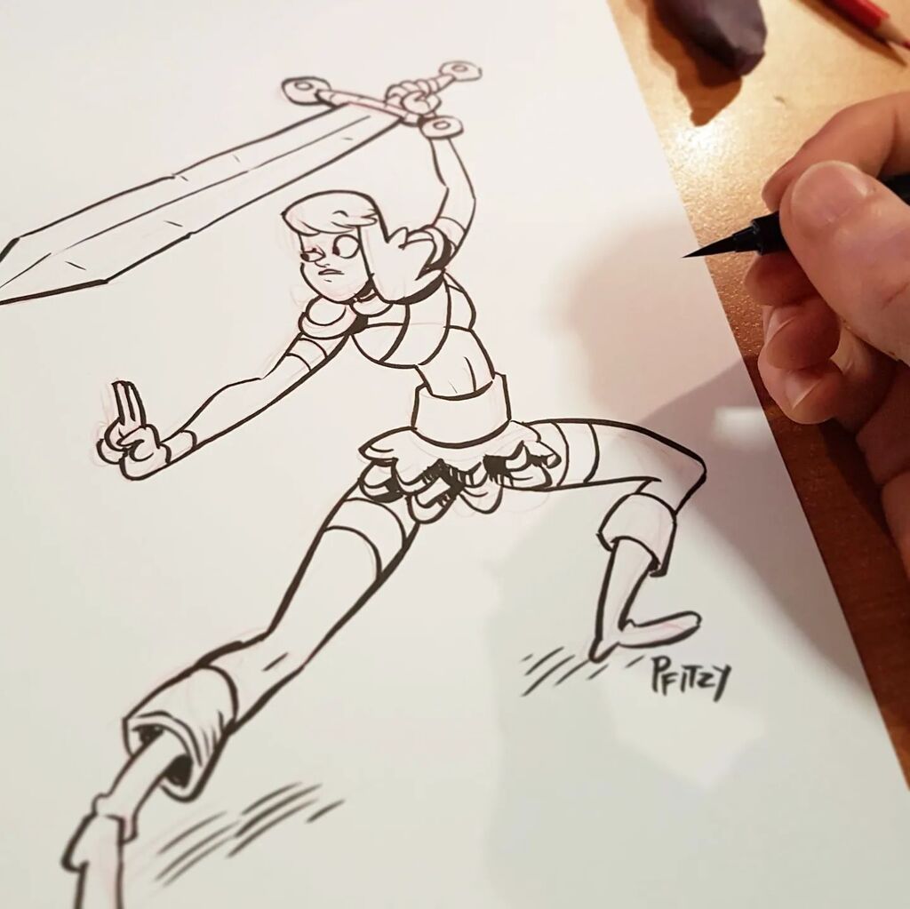 RenePfitzner's tweet photo. Felka sketch. Claymore is her middle name ⚔️
.
#linkinbio #mythiccreature #warrior #webcomics #comicbookartist #indiecomics #fantasycomic #comicart #comicartist #storytime #wacom #webcomic #drawing #creative #fantasywebcomic #kidscomic https://t.co/KStRrXapdP https://t.co/3paedg7wKL