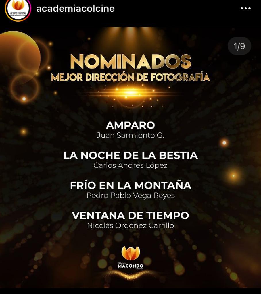 La #VentanaDeTiempo gran película de <a href="/niorcano/">Nicolás Ordóñez</a> nominada a Mejor música original y Mejor dirección de fotografía #PremiosMacondo2022  <a href="/AcademiaColCine/">Academia Colombiana de Cine</a> 
.🎥🎞️🎟️🎼📸