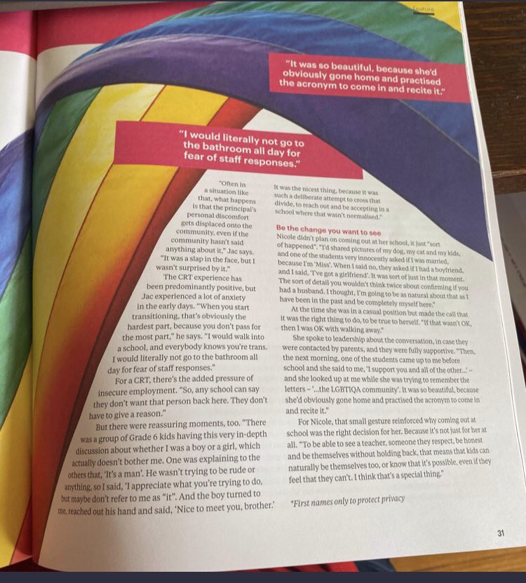 maximuspatt's tweet photo. Leaked: wanna know how your teachers are being indoctrinated into gender ideology? This is the Australian Education Union publication. Three pages of religious dogma. https://t.co/2bqLg7tILy