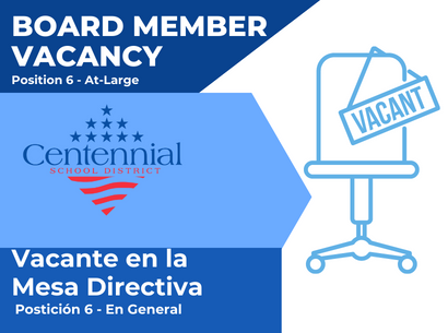 Are you a resident of the Centennial School District and interested in serving on the School Board? The Centennial School Board is seeking applications to fulfill the term for Position 6-At-Large. Applications open through November 2, 5 p.m. Visit: bit.ly/3D3LRsJ.
