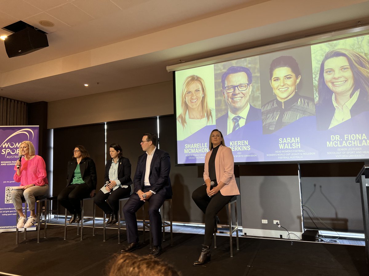 Great start to the day at the <a href="/auswomensport/">Women Sport Australia</a> breakfast to hear from an incredible panel about what’s next in participation &amp; inclusion for women in sport. Inspiring change makers who are leading the charge &amp; challenging others to make changes to bring equality in sport. #WISB22