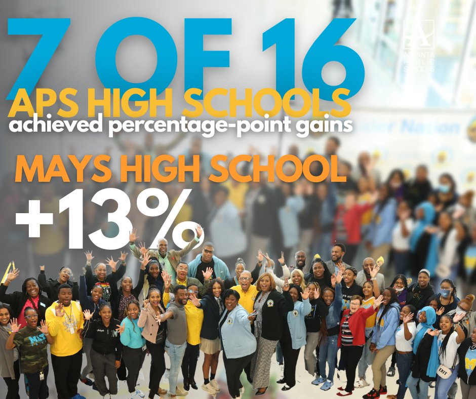apsupdate's tweet photo. Help us celebrate our schools that made the greatest gains: @APSMaysRaiders KIPP Collegiate, @APSBESTACADEMY Atlanta Classical, @APSTherrell @APSCarverEC @APSsatlanta
1of2 https://t.co/fBxzNsJg4p
