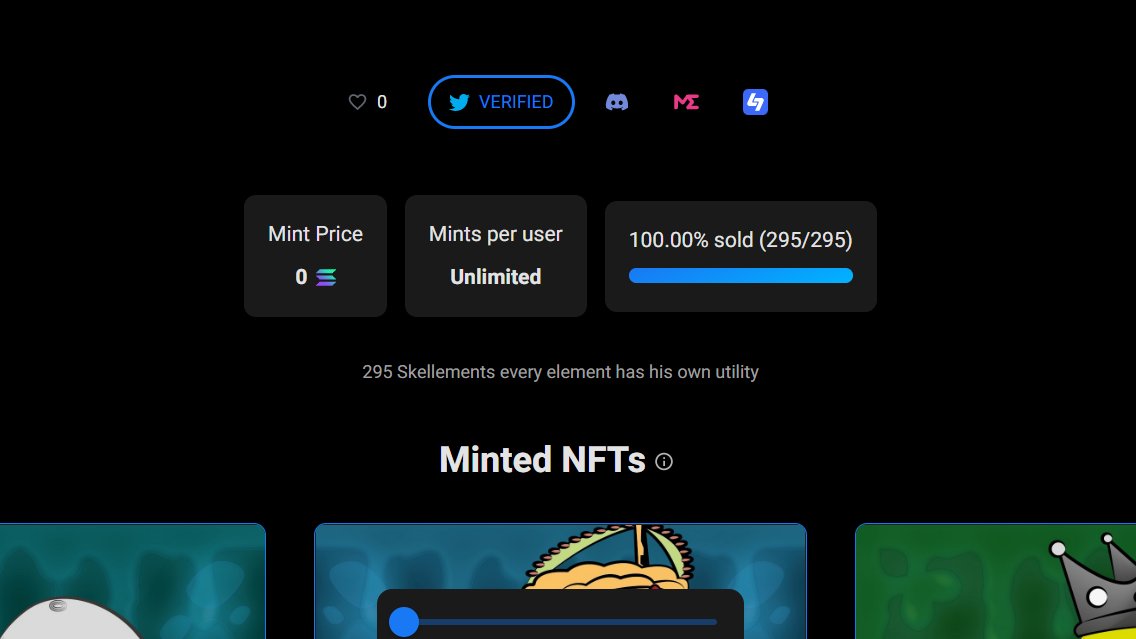 Skellements's tweet photo. We sold out!!!!

#NFT #NFTs #SolanaNFTs #nftcommunity https://t.co/rklM0opvWf