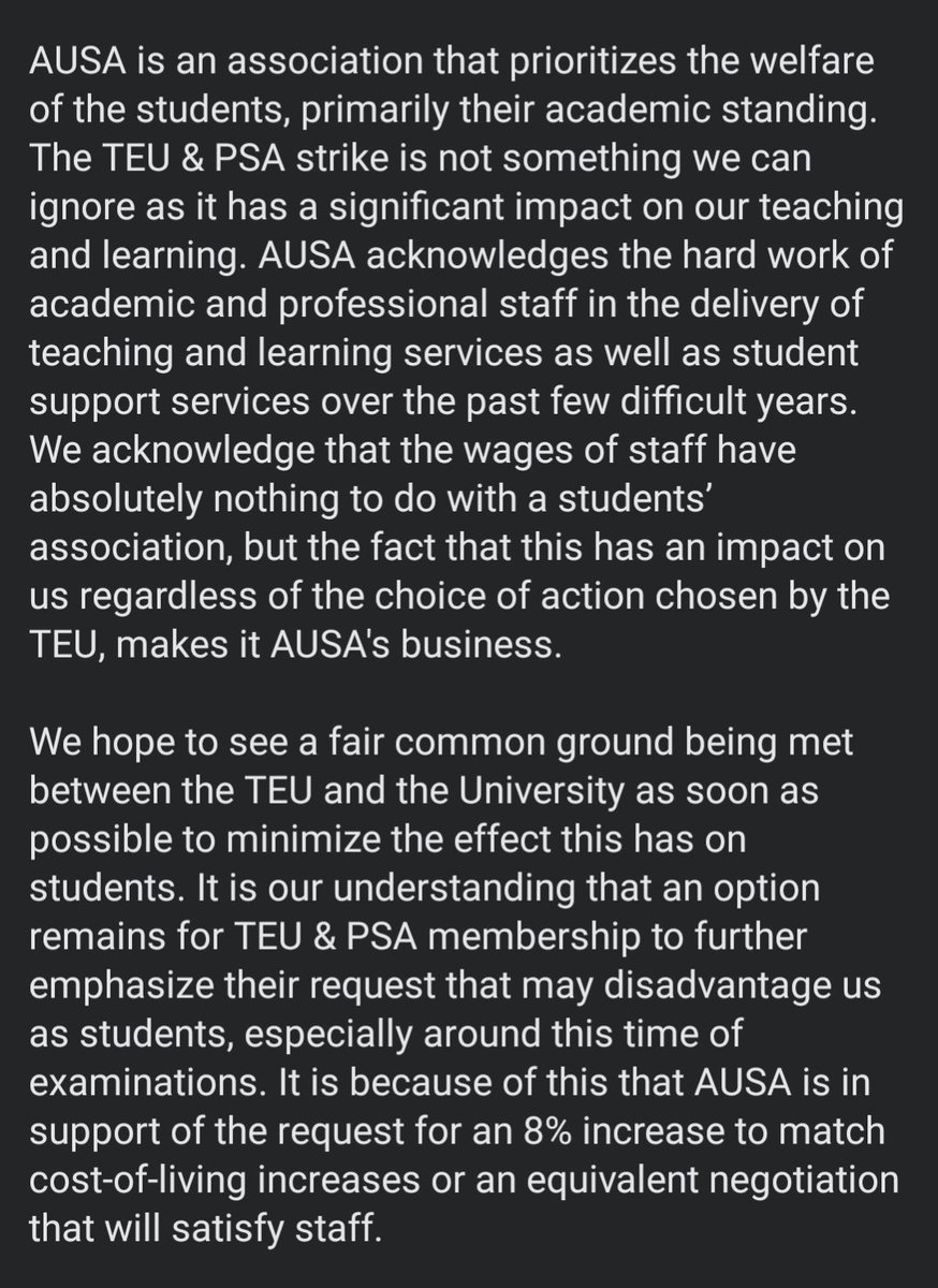 Framing from <a href="/AUSAStudents/">AUSA</a> is a little myopic. 

Tutors are usually students. Further, experienced tutors are abandoning academic careers due to precarity; inability to make ends meet. Rather best to implore uni managers to do the right thing than suggest unions scale it back.
