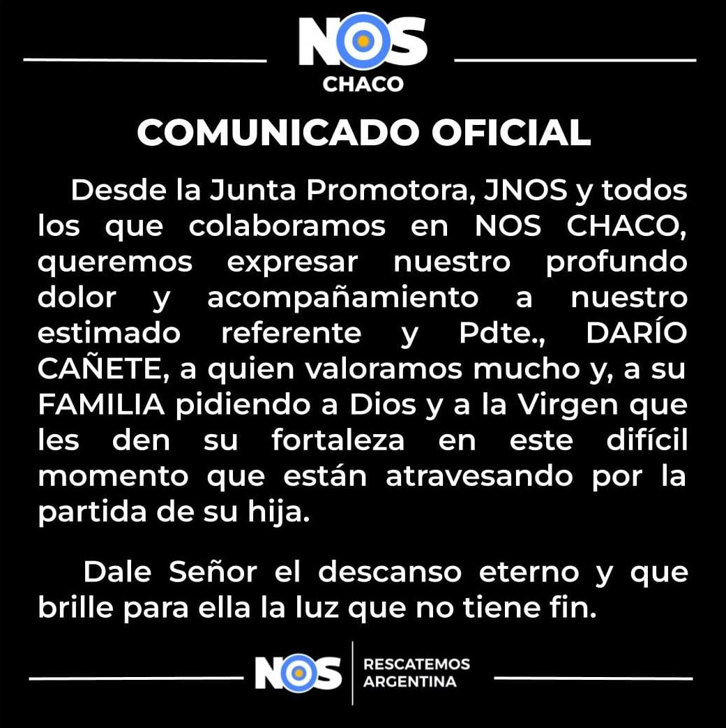 chaco_nos's tweet photo. ✝️ Pedimos la fuerza y unión para @dariocoe y su familia en estos momentos. Los acompañamos desde la cercanía y la distancia como equipo de NOS 🙏
#HaceAlgo #SumateNOS #RscatemosArgentina https://t.co/ZCQNzZ37y9