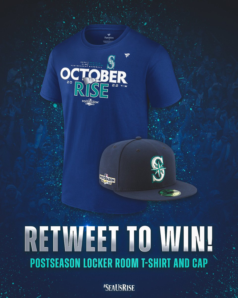 🚨 RT to Win 🚨 Now’s your chance to get your hands on a PostSEAson locker room t-shirt and cap, thanks to the @MarinerStore. All you need to do is hit the retweet button for your chance to win! #SeaUsRise