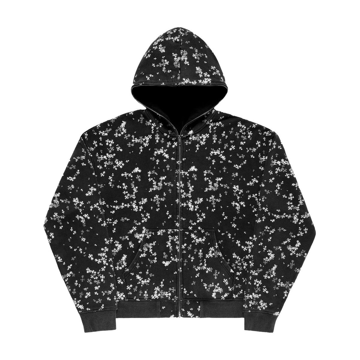 shopcurse's tweet photo. “cross” all over print full zip 
OCTOBER 21ST @ [4PM PST / 7PM EST]
⁃Full All Over Screen-Print Details On Front, Back &amp; Hood
⁃Aged Black
⁃14oz Heavyweight Garment
⁃Fully Cut &amp; Sewn
⁃True To Size, Size Up For Oversized Fit https://t.co/lgOnOE68I7