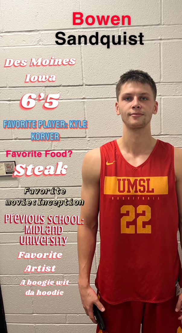 UMSLMBB's tweet photo. Let’s get to know one of our graduate transfers coming to @UMSLMBB from @Midland_Hoops…sniper and future doctor #22 Bowen Sandquist:
Twitter: @bosandquist22             Instagram: bowensandquist https://t.co/oOdK40K3RY