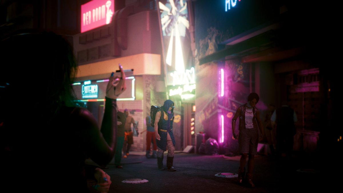VoidVRStudio's tweet photo. @CyberpunkGame Hey Dino, I found our guy heading towards Jig-Jig street! 
He is definitely trying to be discreet, I am going to tail him for a bit longer but then I gotta delta before he catches on.
- V #BeyondFast @CyberpunkGame @NVIDIAGeForce https://t.co/i1KNMQusvs