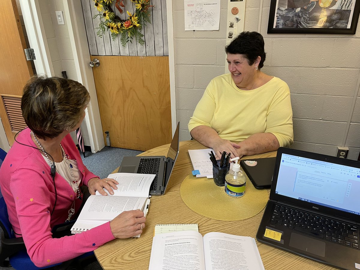 MrsFeldmanFCPS's tweet photo. Today our Admin team did some professional learning on vocabulary acquisition to prepare for our asynchronous faculty mtg! #learninginthefastlane #ouryeartoSPARKle @LisaWrzesinski 💙🦅💛 https://t.co/Y34hSIJlq1