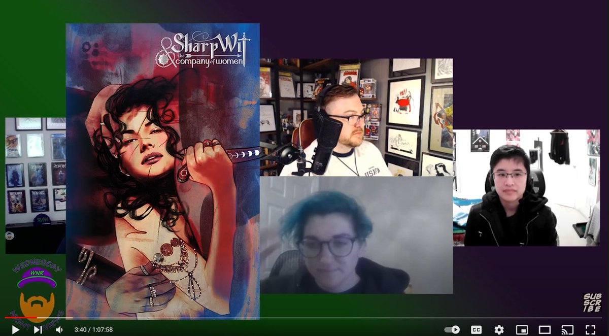 WednesdayNR's tweet photo. You'll love @carolcollector @cerealpancake & @FellHound_ in our new #Interview about #SharpWit #Live on @kickstarter now! It's more than half funded, reserve your copy of this #anthology now!
https://t.co/BqC4jtYyYc
#Indie #Comics #Comicbook #wakandaforever✊🏾 #lgbtq🌈 https://t.co/XLgi2kGP2n