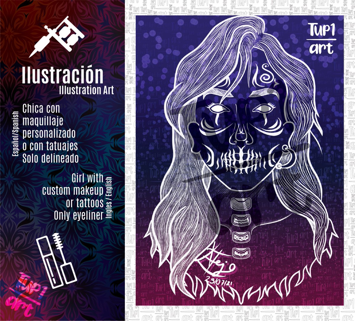 Tup1Art's tweet photo. Chica con maquillaje o tatuajes, solo delineado, inspirado de un video. #art #arte #digitalart #digitalartist #comissionsopen #comisionesabiertas #comision #comissions #graphicdesigner #graphicdesign #diseñador #diseñadorgrafico #draw #drawart #illustration #Ilustracion #drawings https://t.co/9a5aaNdtqy