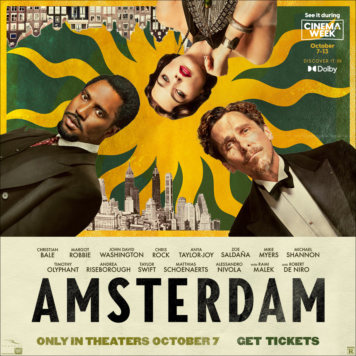 Need a little mystery to spice up your weekend? 🔍❓

@amsterdammovie is in theatres TOMORROW.  bit.ly/3CfrTw7