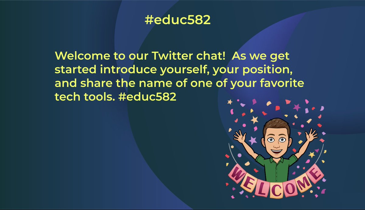 MrKaiser2592's tweet photo. Welcome to our #educ582 Twitter chat! https://t.co/8vq7udRw9Z