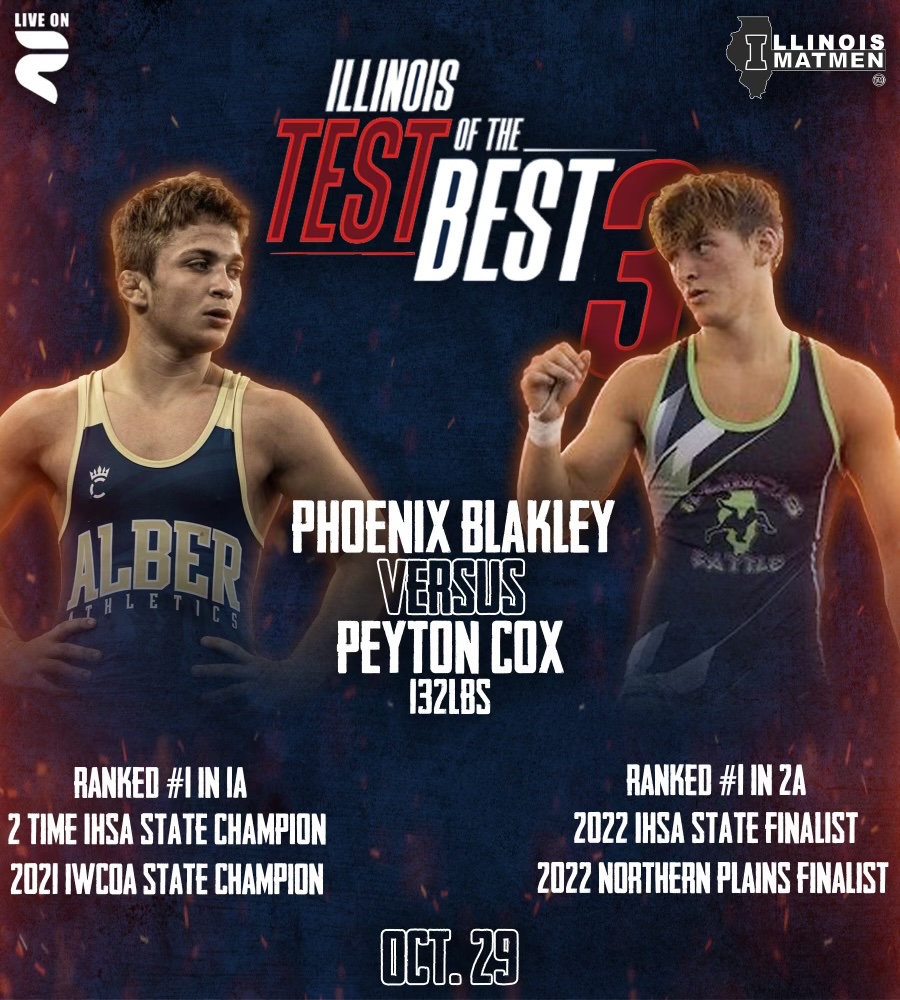 Another class clash for Test of the Best 3! Blakely vs. Cox goes down 10.29.22 Only on Rokfin.com/ILMatmen 👊