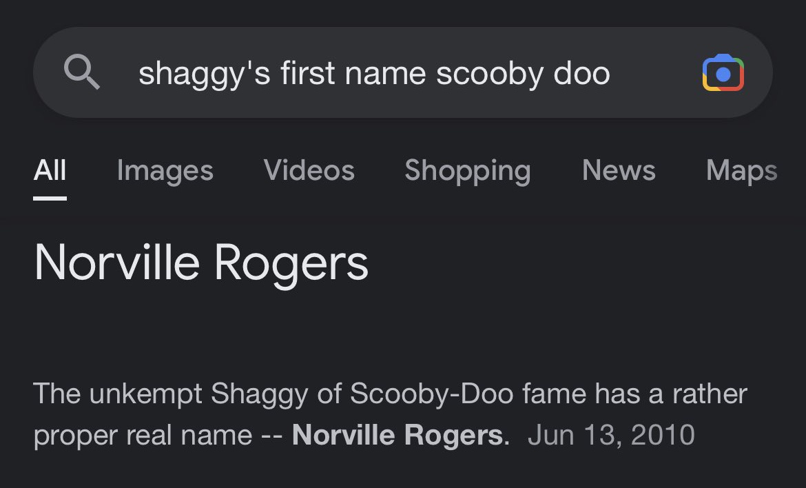 JOLLY J on Twitter "hold on, people didn't know shaggy's real name was