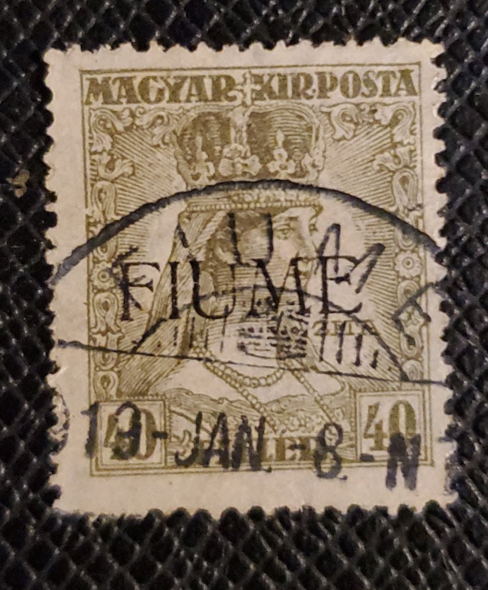 PhilatelicB's tweet photo. I really love the cancel on stamps when you can read it. I think this piece is one of the best in my Fiume collection. #stamps #Philately #stamplife https://t.co/4MXJajnMxf