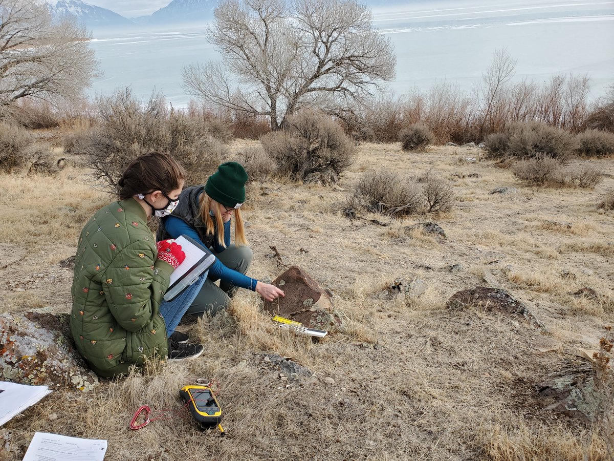 ShpoUtah's tweet photo. The "Archaeology Point" is so critical for taking good field photos. Have you all noticed that a ton of your field photos have people pointing? Why do we do this? #ArchaeologistsAtWork https://t.co/SOrsJeWMoM