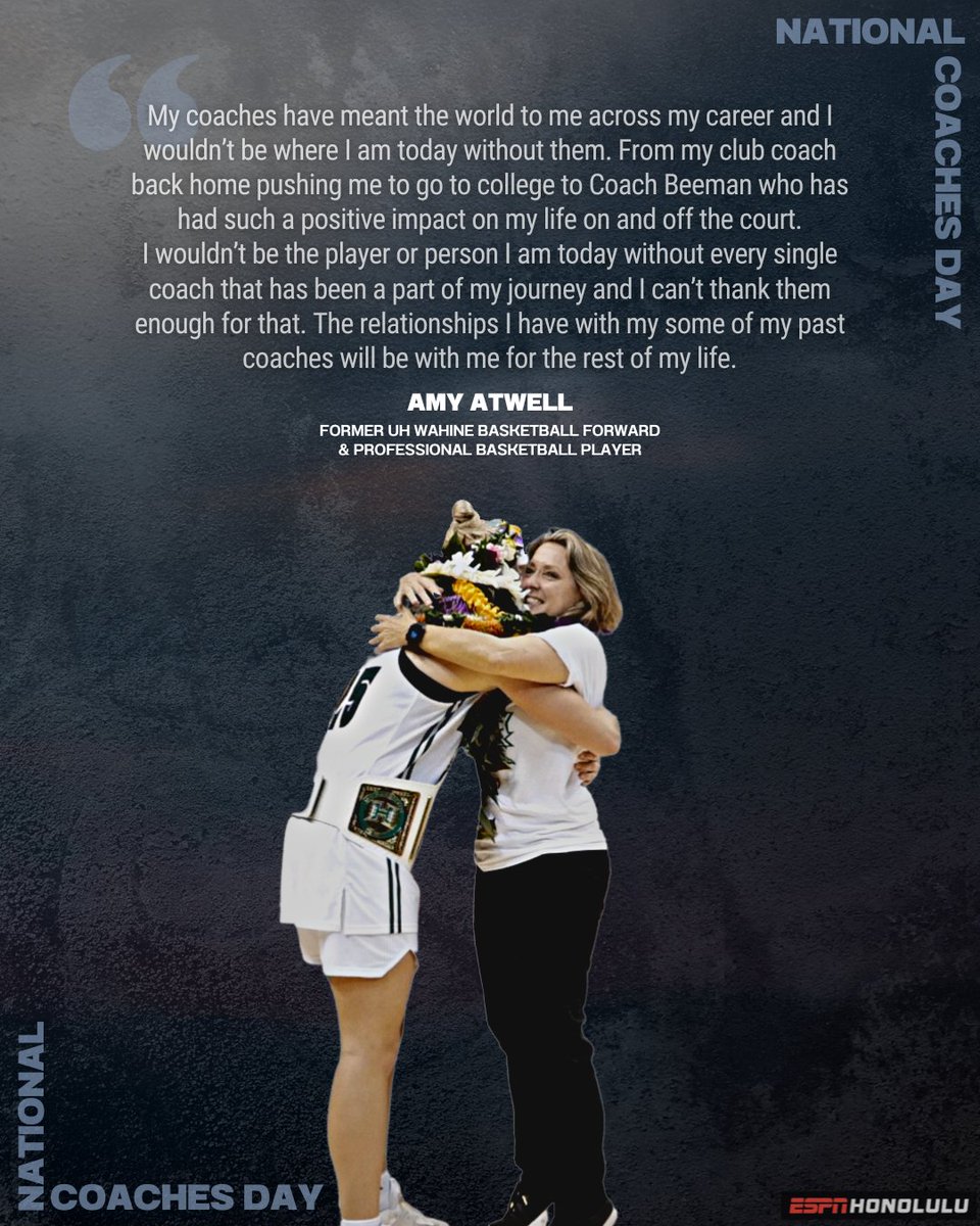 ESPN Honolulu (@espnhonolulu) on Twitter photo Post #3οΈβ£ for #NationalCoachesDay ft. one of
<a href="/HawaiiWBB/">Hawaiβi Women's Basketball</a>'s greatest...<a href="/AmyAtwell1/">Amy Atwell</a>! Post #3οΈβ£ for #NationalCoachesDay ft. one of
<a href="/HawaiiWBB/">Hawaiβi Women's Basketball</a>'s greatest...<a href="/AmyAtwell1/">Amy Atwell</a>!