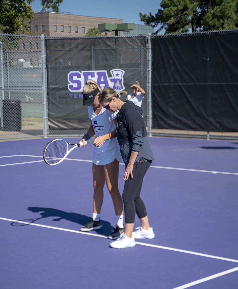 SFA_Tennis's tweet photo. A spotlight post for the hardworking and inspiring Coach Scott and Assistant Coach Walker! We appreciate how much love and dedication you show this team everyday! Happy National Coaches Day!💜

#AxeEm x #RaiseTheAxe https://t.co/CjdUT1DfcQ