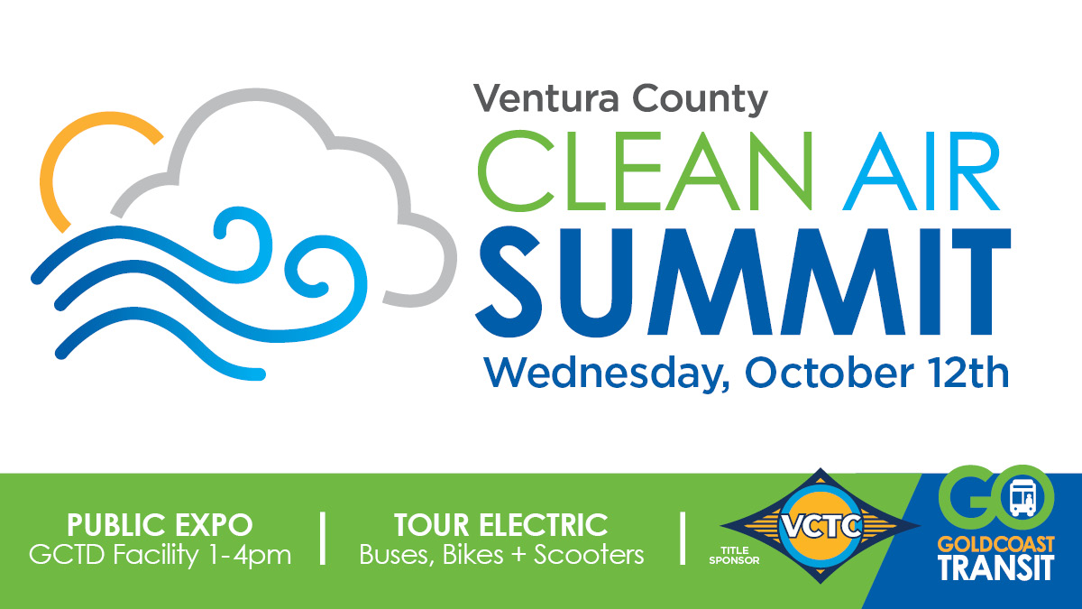 CentralCoastAPA's tweet photo. We’re excited for the first #VenturaCountyCleanAirSummit, alongside GCTD and VCTC, to discuss clean energy hydrogen fuel cell, micro-mobility, and vehicle electrification.

Please join us on Oct 12th from 1-4pm for a free, public expo. 
 
Learn more: https://t.co/F60iloO4rt https://t.co/6NMD4D3QOf