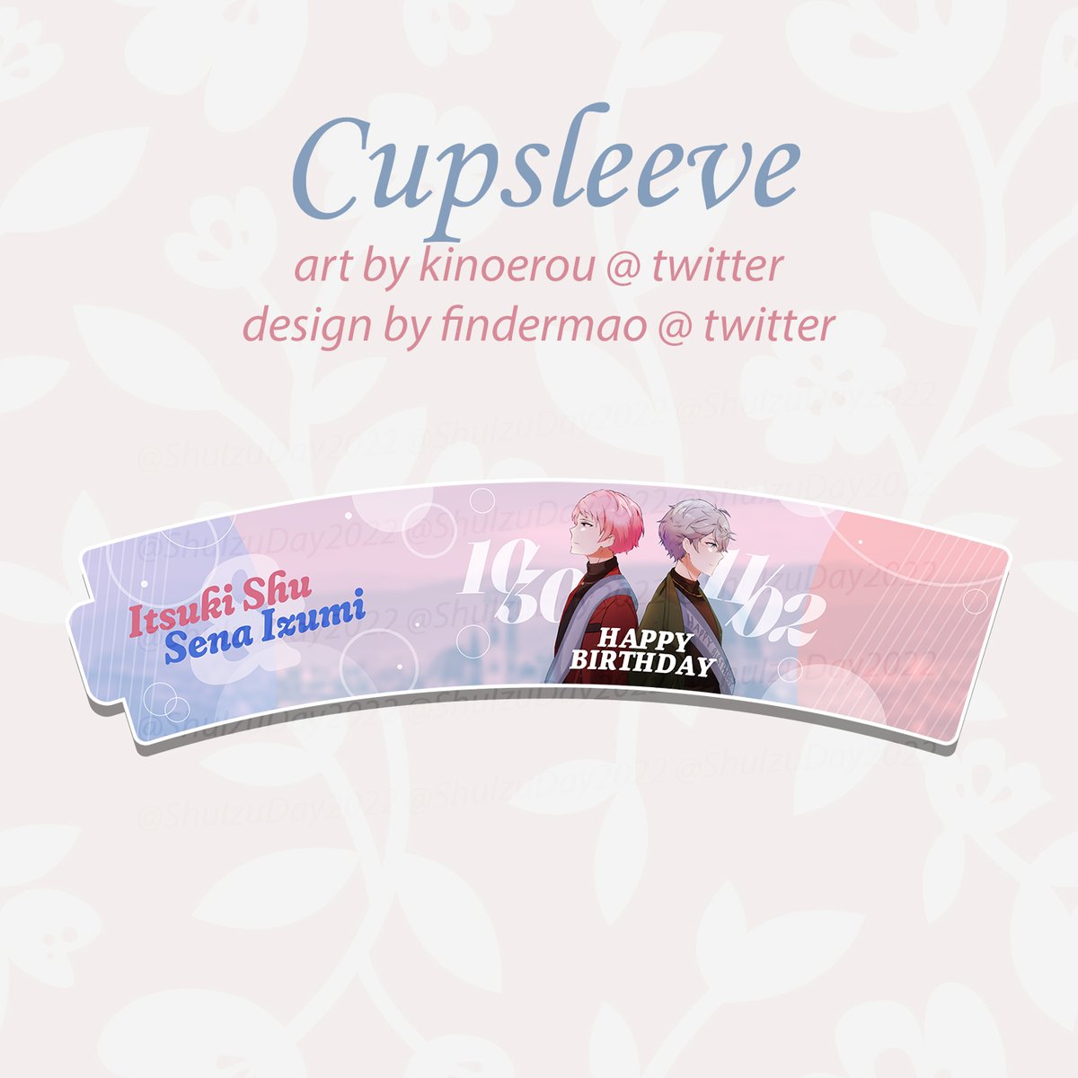 <a href="/FengChaOC/">Feng Cha OC 🌱 Boba</a> ✨ Event Goodie Reveal #7 ✨

Next is the gorgeous, exclusive cupsleeve for our event! art by <a href="/kinoerou/">Kino 💡 (Cms open)</a> &amp; design by <a href="/findermao/">星波ゆう 🔭</a> 

To secure it along with other event goodies, please consider RSVP-ing a donation bundle!