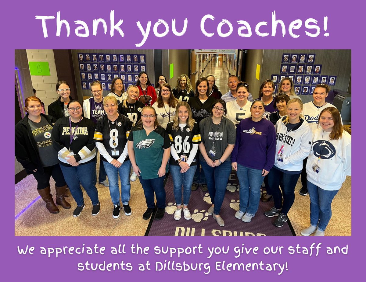 DESPolarBears's tweet photo. Our staff is lucky enough to have 3 instructional coaches that not only support our students but help our teachers too! We teamed up with a jersey day today to support our coaches, Mrs. Bleiler, Mrs. Gettle, and Mrs. Deibler. Thank you for helping us be the best for our kids! 💜 https://t.co/TMiurFi2lV