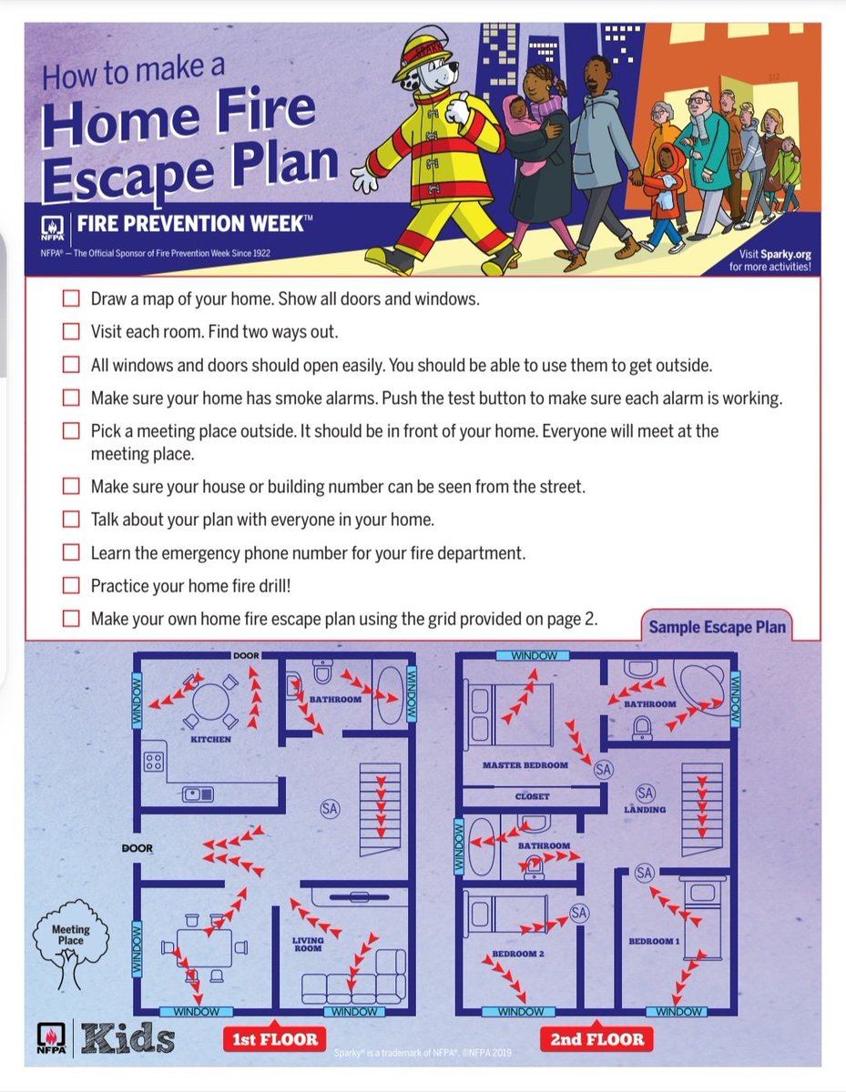 FireTvfd's tweet photo. Hey @HTE_K4 @csfelementary here's a great rainy day activity.  Draw your house and make a fire escape plan for your family. Don't forget your special meeting place. Then practice with your family. #FirePreventionWeek2022 https://t.co/tc1A5RUNFs
