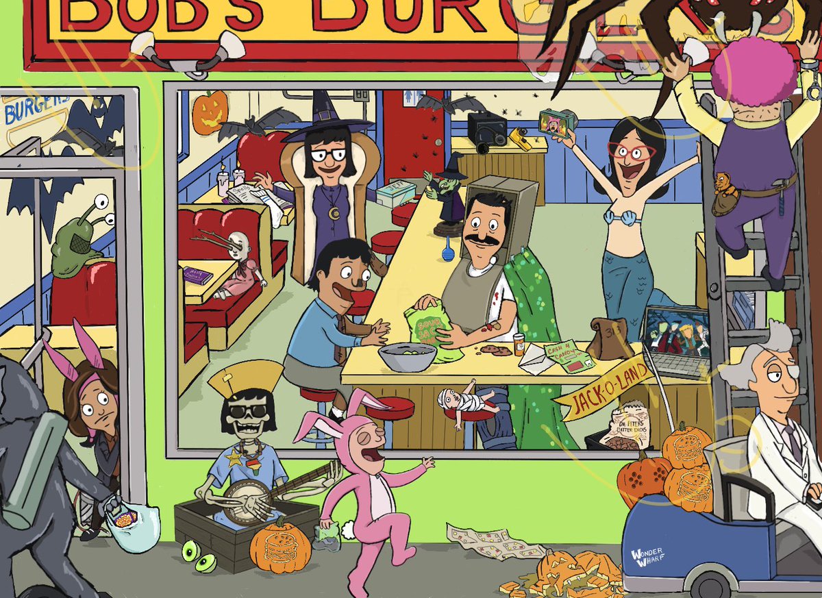 Linsulin_junkie's tweet photo. Happy Halloween everybody!! Alriiiiiight! ππ»π«ππ¬ @lorenbouchard @EugeneMirman @JohnRobertsFun @LarryMurphyJr @kristenschaaled #danmintz @animationdomination @BobsBurgersFOX #doodle #halloween https://t.co/MZwgBVbfM4