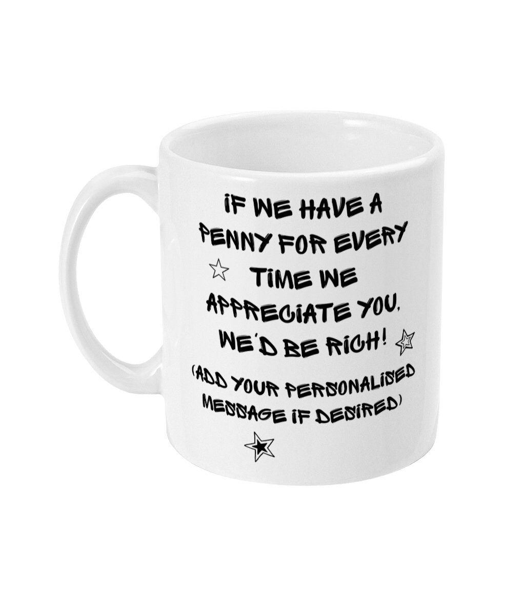 Excited to share the latest addition to my #etsy shop: Personalised leaving gift, We appreciate you, colleague coffee mug, custom tea cup, personalised unique present etsy.me/3CGGgLA #yes #ceramic #no #humouroussaying #colleaguecoffeemug #customteacup