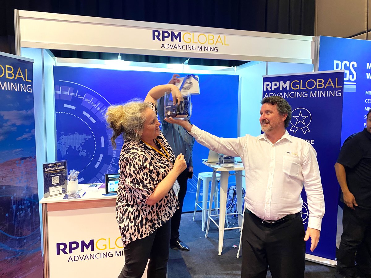RPMmining's tweet photo. That’s a wrap on the 15th International Mine Closure Conference!
Congratulations to Ryan Idzes from ConeTec who won our drone (picked up by Vicky, pictured).
Thank you to ACG Australian Centre for putting on an amazing conference!
#MineClosure #RPMGlobal #Advancingmining https://t.co/DIj2BXcKRN