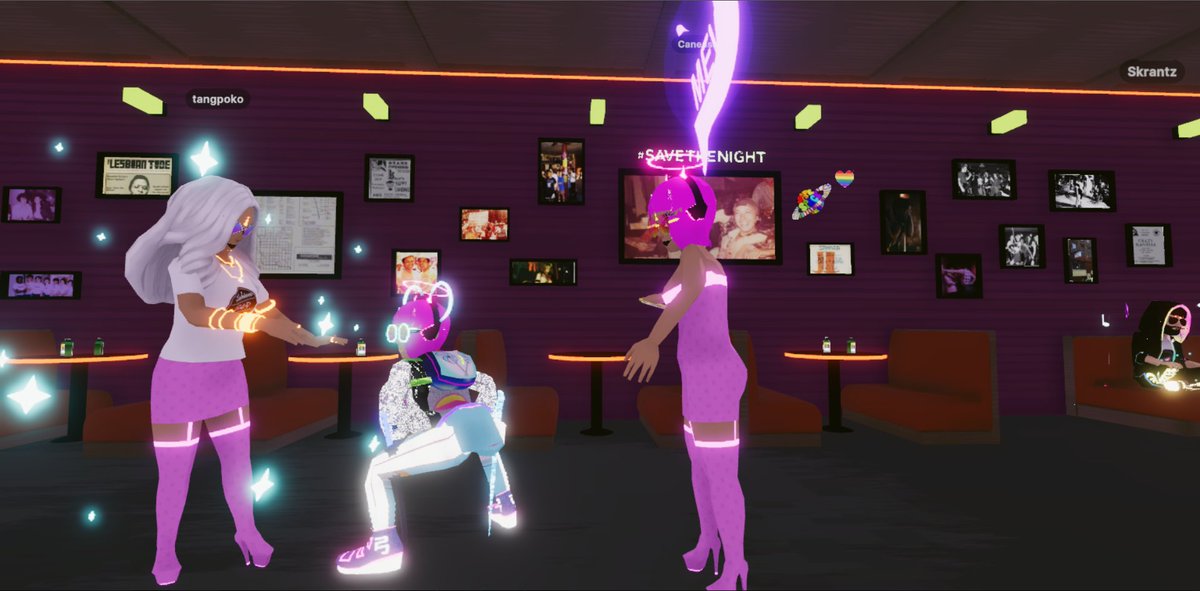 updat3d's tweet photo. Chillin with @tangpoko @CanessaDCL &amp; friends

Come chill: https://t.co/LApqBsFa03

#SaveTheNight #Decentraland https://t.co/R7UHty2fUV