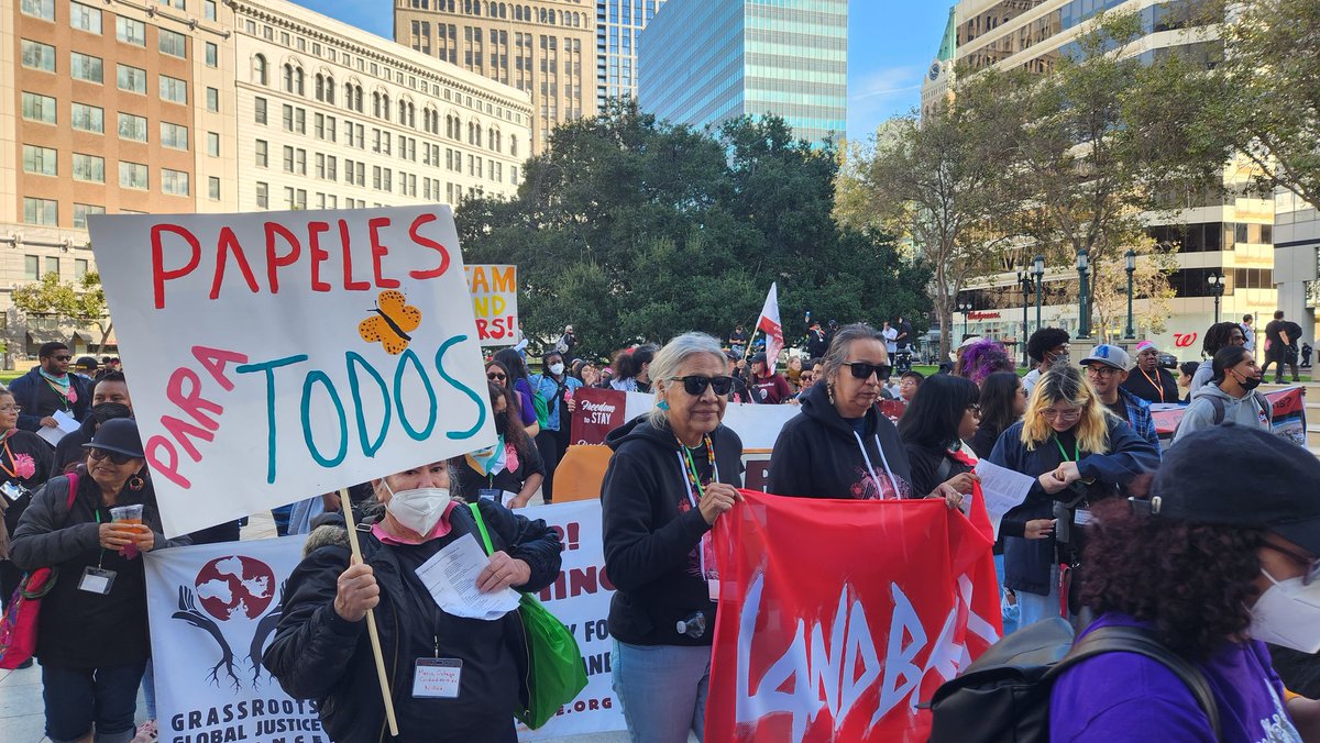 adrien4ej's tweet photo. Now: Grassroots leaders of @ggjalliance from all across the country and the world are marching in Oakland, California to demand justice for immigrants, workers, and incarcerated peoples. Everyone deserves to #DreamBeyondBars and Borders. #GGJIntoFormation https://t.co/FyHmpv6VUV