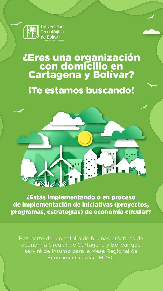MarrugoSL's tweet photo. 🍃¿ Conoces organizaciones que estén implementando o en implementación de iniciativas de #economíacircular con domicilio en #Cartagena #Bolívar Invítalas a ser parte del Directorio de buenas prácticas ♻️ @EPACartagena @utboficial @GobDeBolivar @AlcaldiaCTG https://t.co/LNkAyTyOfl