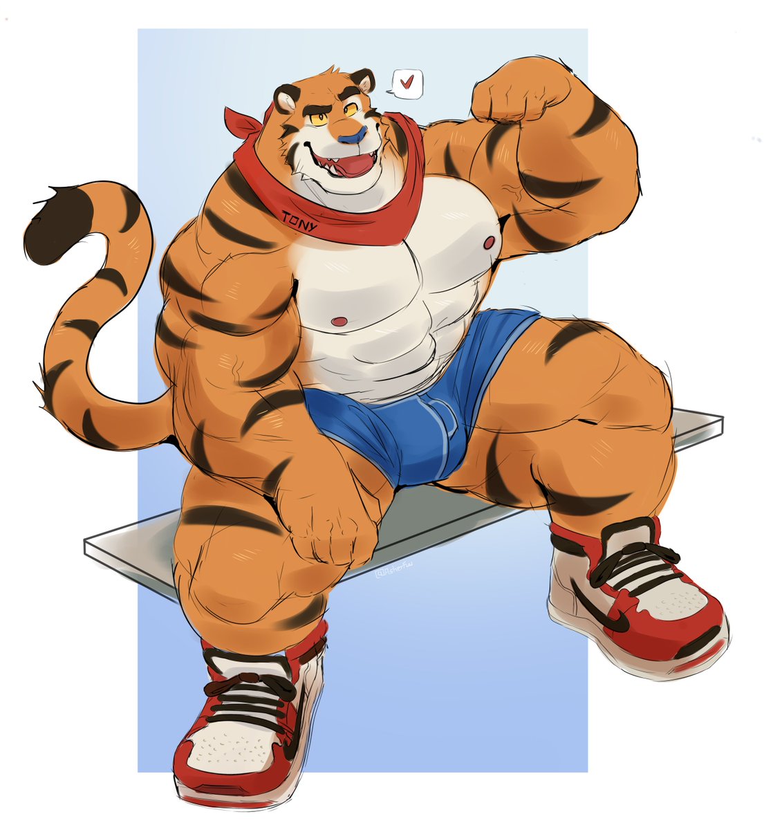 AsherFuu's tweet photo. Tony Tiger - FanArt Sketch https://t.co/mBlMYLTEYf