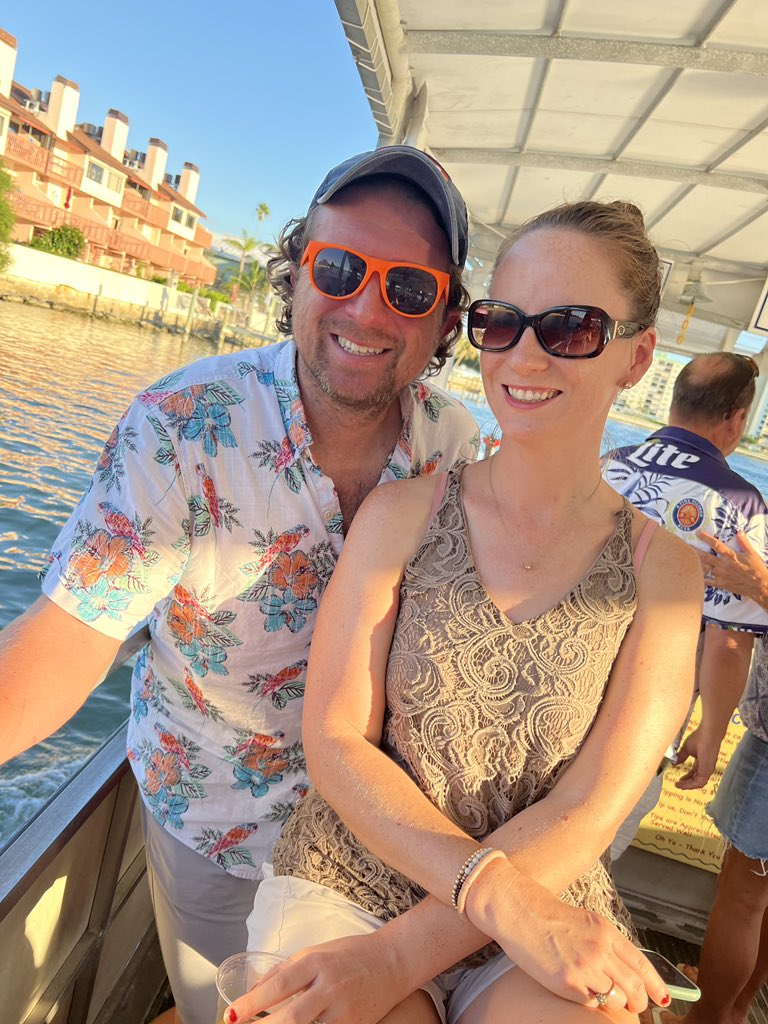JoeSmithNHL's tweet photo. Had to do one last “Florida Man” activity before we moved up north. Boat ride and sunset with @cljohnst https://t.co/kk1L24qBLB