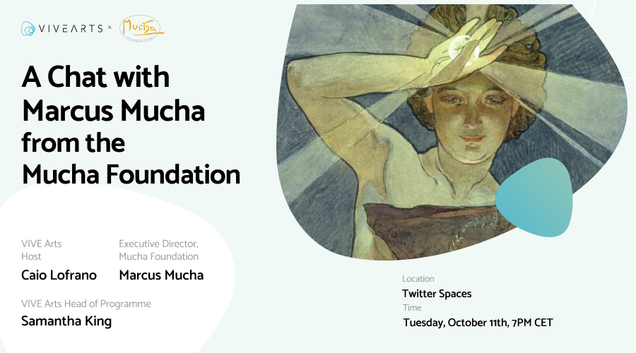 htcvive's tweet photo. Join @vive_arts and the @alphonsemucha Foundation for this special AMA event right here on Twitter Spaces next Tuesday 7PM CET!

Set your reminder!👇

https://t.co/10nBh7z9w5

👀 We have also reserved a special surprise

Stay tuned for a tweet with the hashtag #TimelessMucha https://t.co/9gdAoAbaui