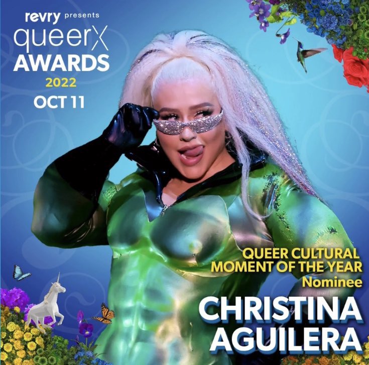 xtinachile's tweet photo. ¡Yaaaaaas! 🥳 Christina Aguilera (@xtina) está nominada a los premios #QueerX 2022 organizados por @REVRYTV en la categoría “Momento Cultural del Año” tras su presentación en #LAPride 🏳️🌈🏳️⚧️
¿Lo recuerdan? 🍆✨🟢 https://t.co/9xtfFP0ZWW