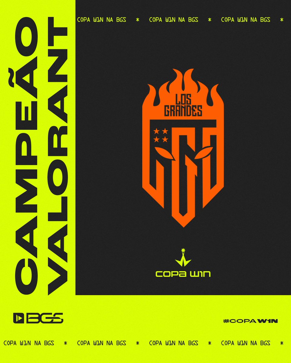 E a <a href="/losgrandesgg/">LØS</a> é a grande campeã da Copa W1N de Valorant aqui na <a href="/BrasilGameShow/">Brasil Game Show (BGS)</a> 

Em um terceiro mapa fortíssimo a onda laranja mostrou pra que veio

Parabéns Los! 🏆