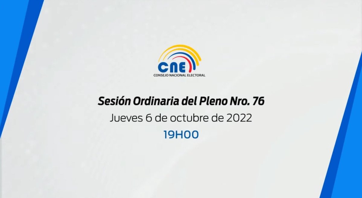 AHORA | Se reinstala la sesión ordinaria No. 76 del #PlenoCNE de manera virtual. Siga la transmisión en directo por YouTube. ⤵️ youtu.be/nvQgvZcM4qQ