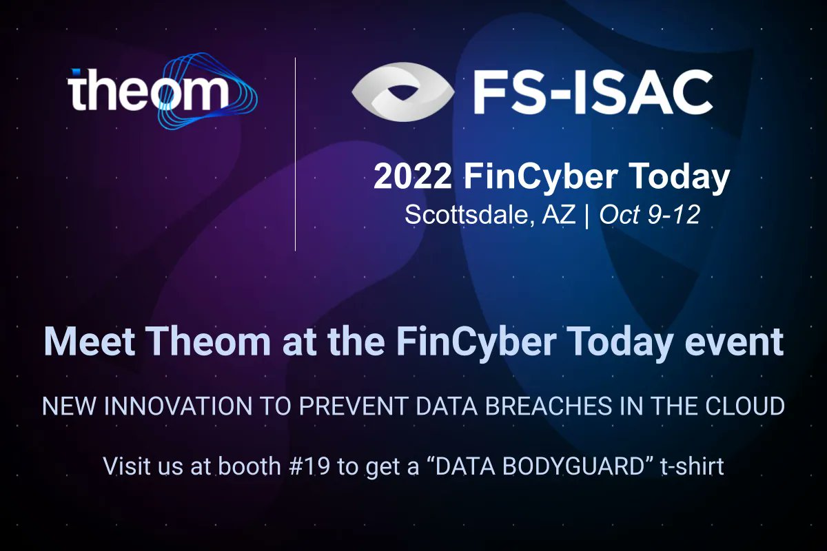 Visit Theom at <a href="/FSISAC/">FS-ISAC</a> Fincyber Today. Theom understands your data &amp; identities to prevent data breaches in the cloud. Theom is agentless &amp; doesn't take data out of your cloud to deliver value in minutes. Get a demo &amp; a “DATA BODYGUARD” t-shirt #datasecurity #cloudsecurity #DSPM