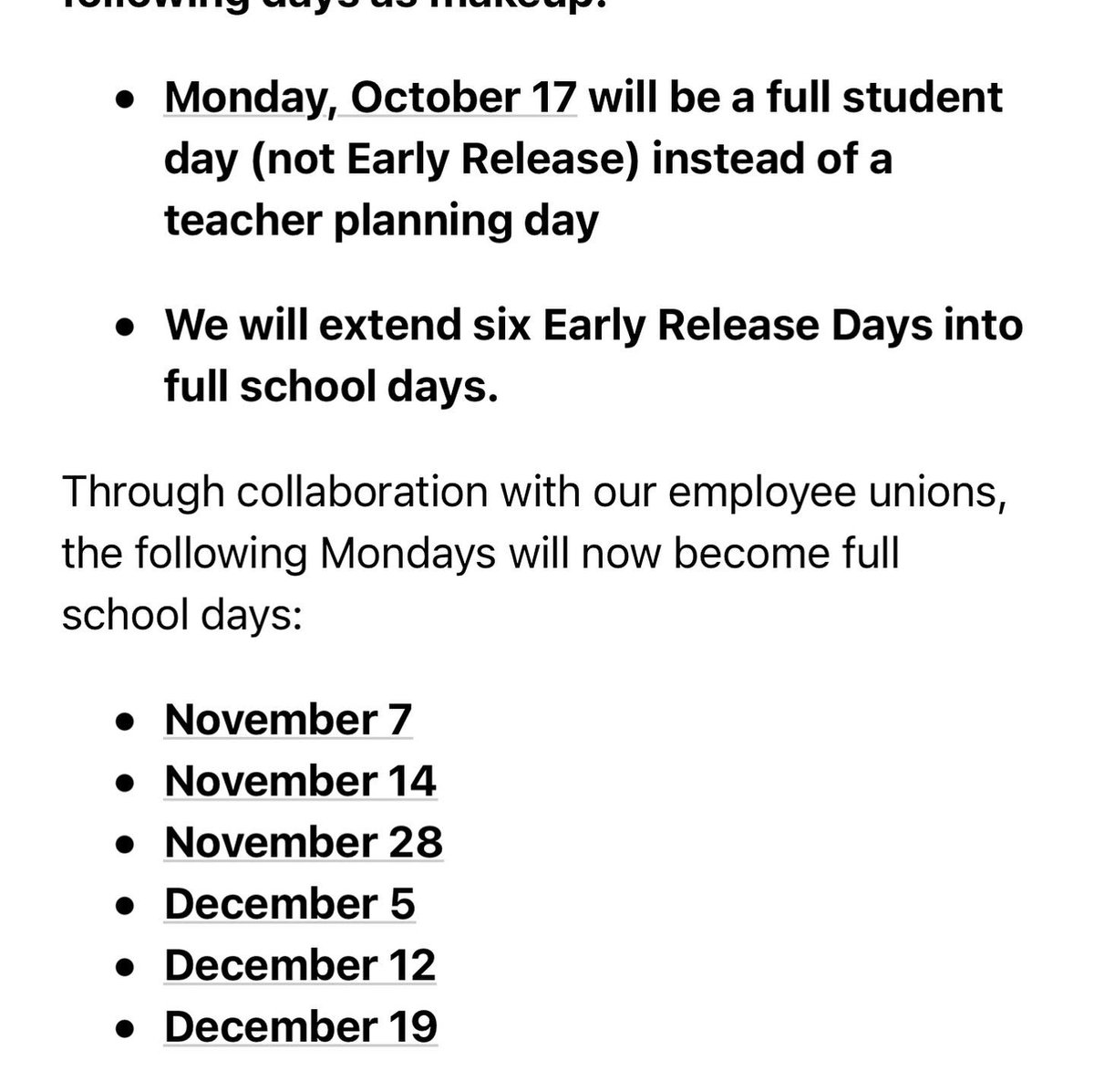 lewis_pta's tweet photo. Due to hurricane Ian forcing school closures last week the following reflects schedule changes to meet the Florida Department of Educations hour requirements. https://t.co/ASQ7gkwI8G