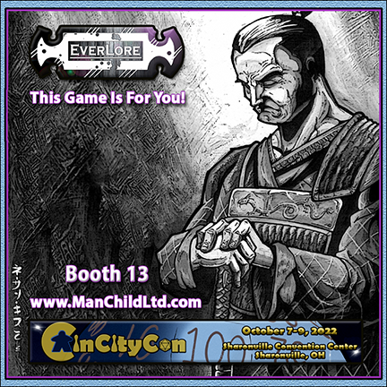EverLoreGame's tweet photo. We’re looking forward to seeing you tomorrow at #CinCityCon. Stop by Booth 13 to learn more about EverLore, our classless and level-less #TTRPG. This Game Is For You! Register at https://t.co/AxtN3PWP3z #EverLoreGame #Gaming #Classless https://t.co/KKK7XTHS7R