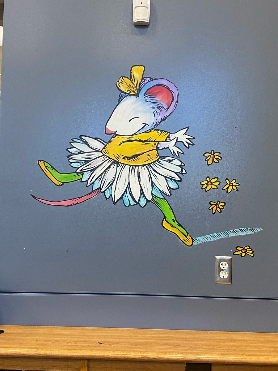 TBradleyMurals's tweet photo. And over at @HinesCaldwellES …I got the characters drawn up this morning &amp;  @ltmurals primed &amp; began adding the details. We are excited to paint a few of these “new to us” characters! 💙🧡💙 https://t.co/wqEtNRFnvR
