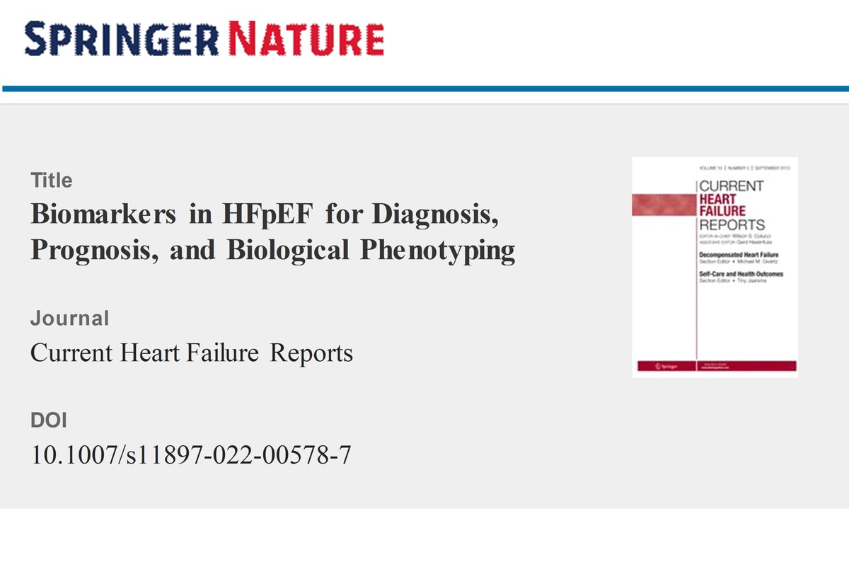 To provide additional insight on HFpEF, <a href="/MoemenEltelbany/">Moemen Eltelbany, MD</a>,<a href="/PalakShahMD/">Palak Shah</a> &amp; <a href="/ChrisDefilippi/">Dr. Chris Defilippi</a> review the role of biomarkers in diagnosing &amp; identifying treatment strategies for this diverse, increasingly prevalent &amp; difficult to manage disease 

rdcu.be/cWYW1