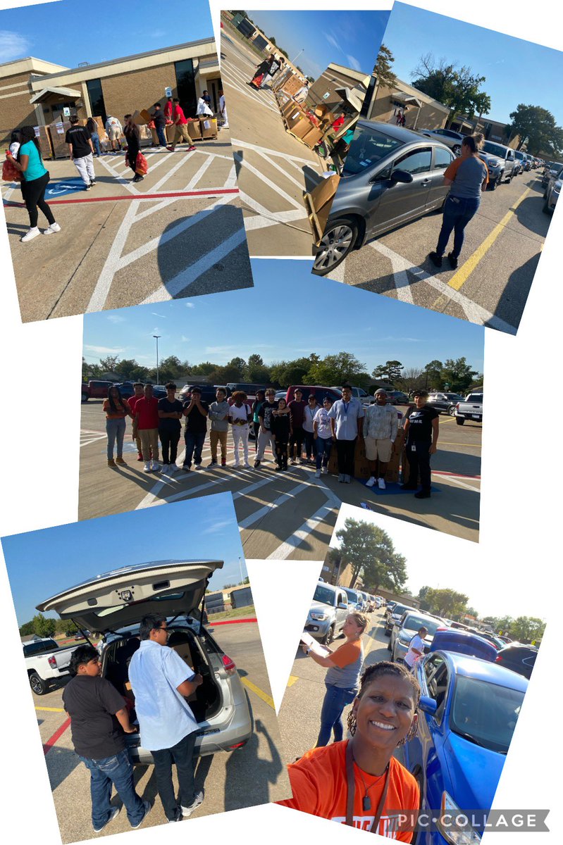 JenGarciaOMS's tweet photo. Year 2 of an awesome partnership with North Texas Food Bank! Over 275 of our @OBanion_Bisons families are stocked up with food and ready for fall break! Look at our amazing Bison student ambassadors and @sgechs students working hard serving our community! 🧡💙🦬@PeralesIda https://t.co/j0KH4bbGNI